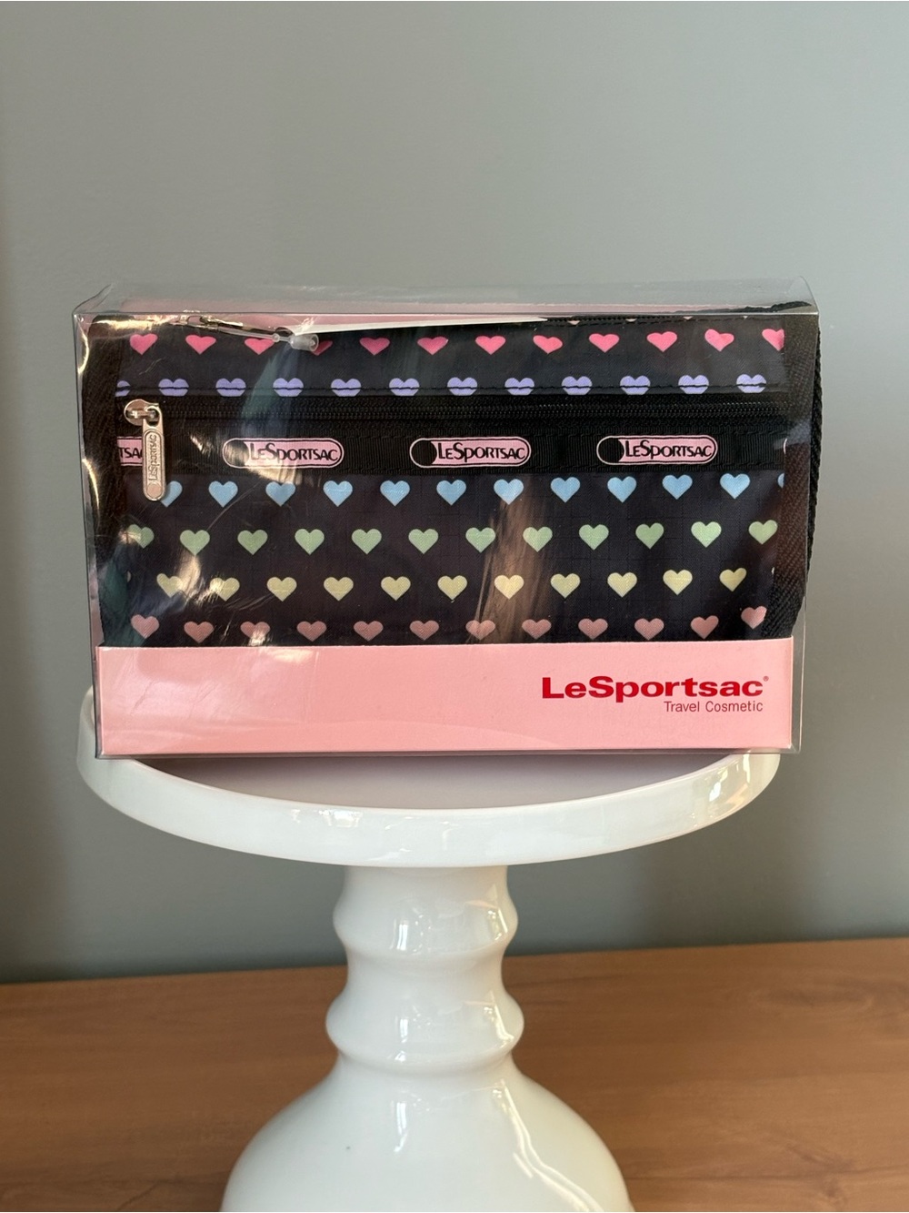 Vintage LeSportsac Travel Cosmetic Bag SWISS HEART Print Deadstock NWT Y2K
